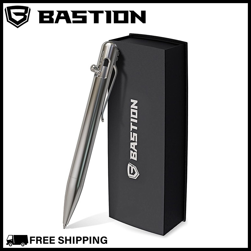 Bastion Bolt Action Pen Executive Stainless Steel Luxury Office Ballpoint Pens