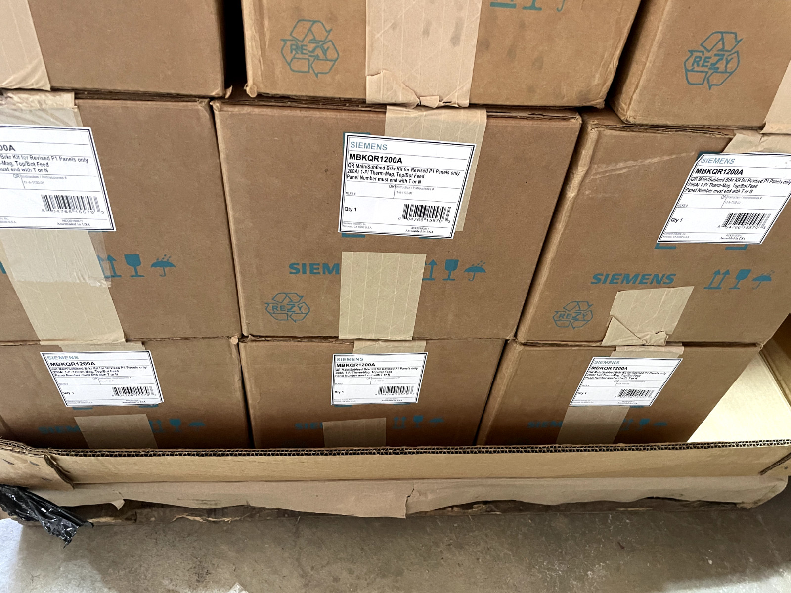 (1) NEW Siemens MBKQR1200A 2p 1ph 200a P1 Panel Main Breaker Kit – NEW IN BOX