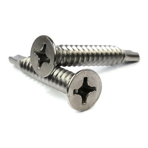1/4″ Self Drilling Screws – Stainless Steel Phillips Flat Head TEK – Select Size