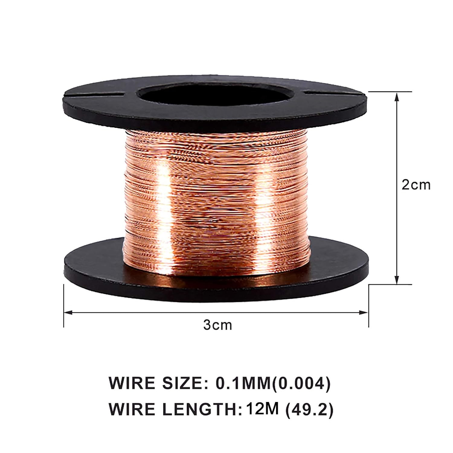 5Pcs Enameled Copper Wire Winding Wire Enamelled Repair 0.004″ Thickness 39.4Ft