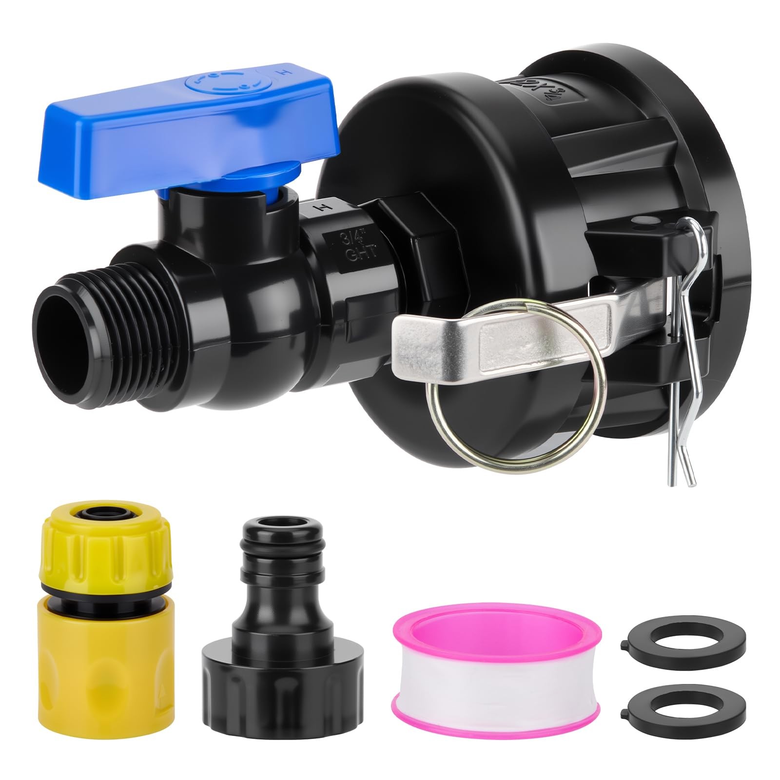 IBC Tote Hose Adapter Kit, 2″ Cam Lock fittings for 275-330 Gallon Tank, IBC …