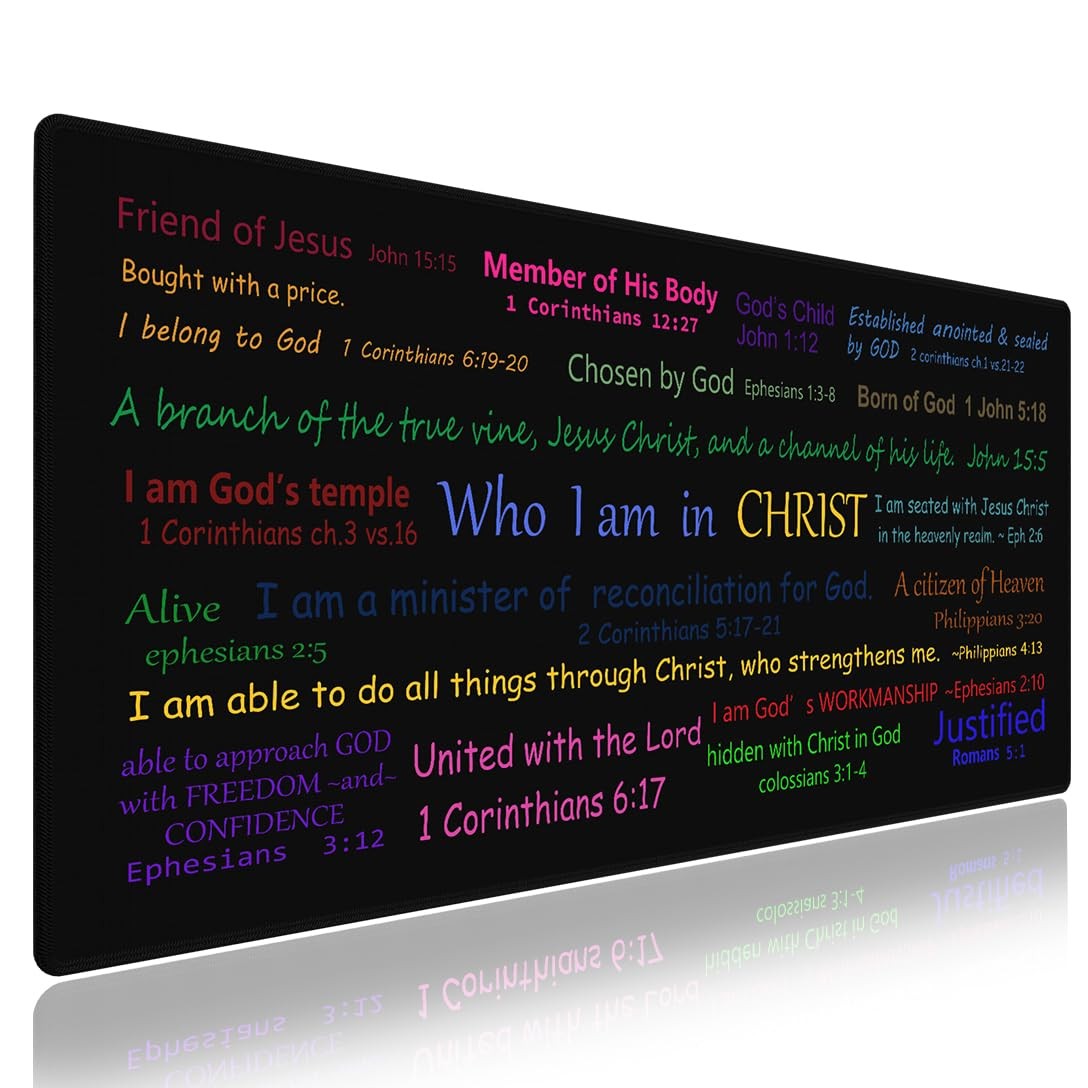 Christian Bible Verse Large Mouse Pad, 31.5L x 15.8W inches, Quotes
