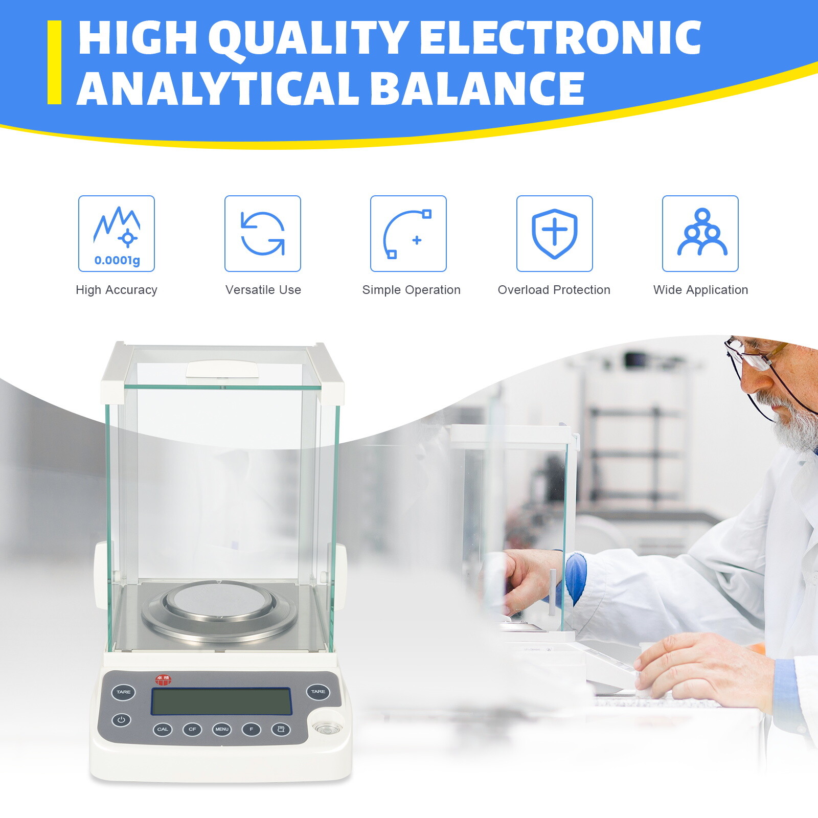 120 x 0.0001g 0.1mg Digital Electronic Analytical Balance Precision Lab Scale