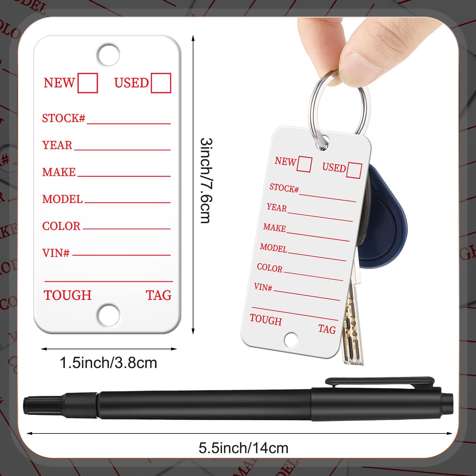 500 Pcs Poly Key Tags Plastic Dealership Car Key Tags with Labels for RV Auto…