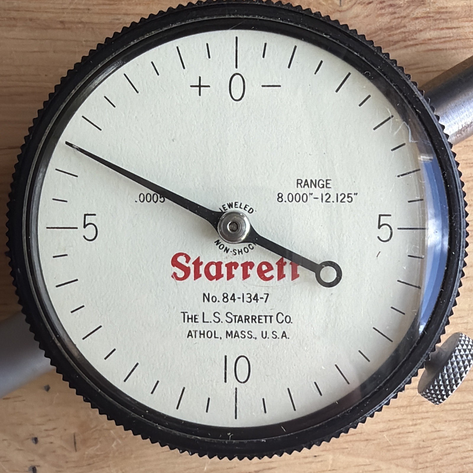 Starrett Dial Indicator .0005″ Graduation 8.000-12.125″ Range No. 84-134-7 USA