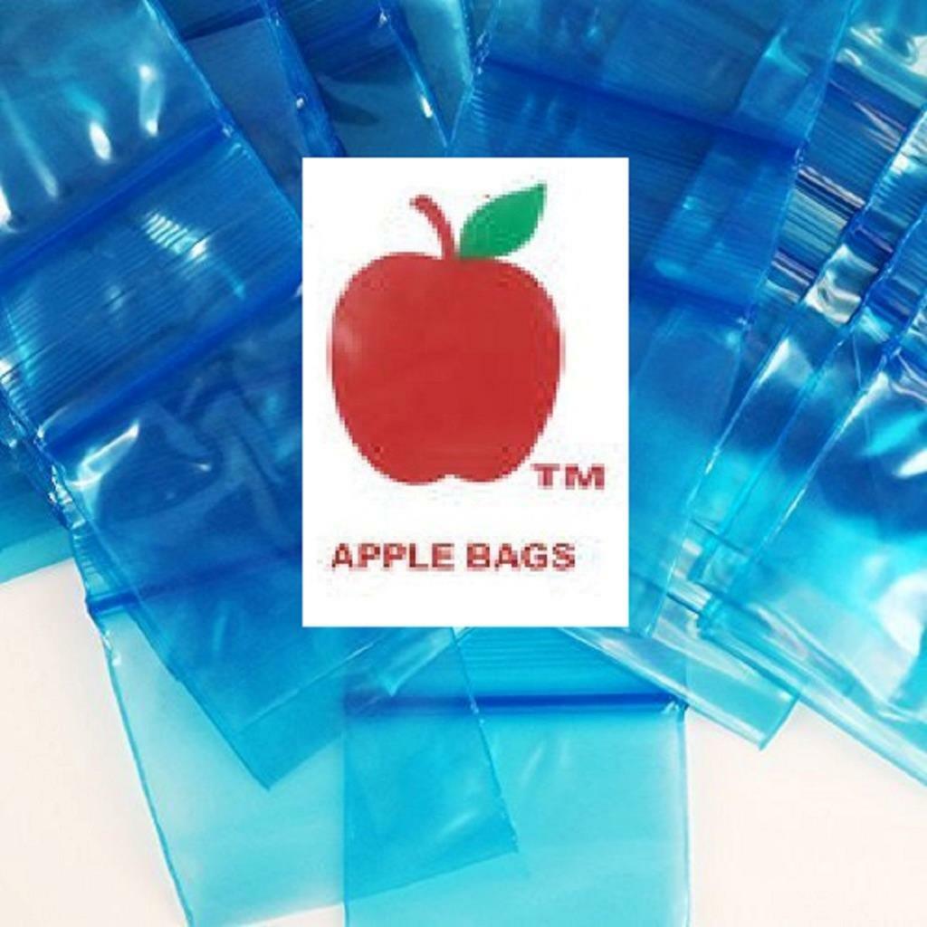 10,000 BLUE APPLE BRAND BAGGIES 3838 RESEALABLE 10000 plastic 3/8″x3/8″ bags