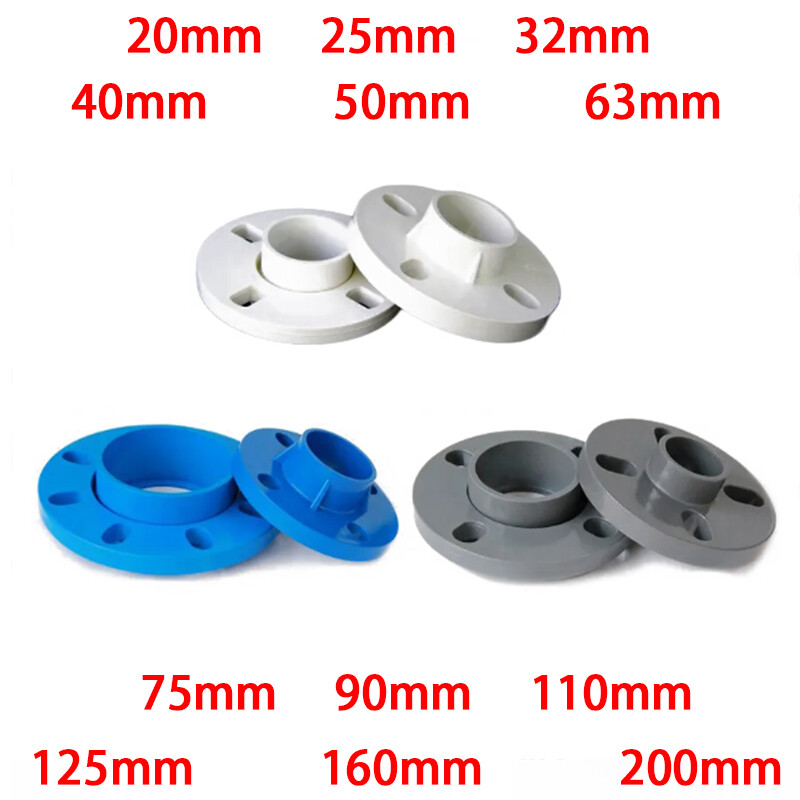 PVC Water Supply Pipe Wall Mount Floor Flange Fittings ID 20-200mm Solvent Weld