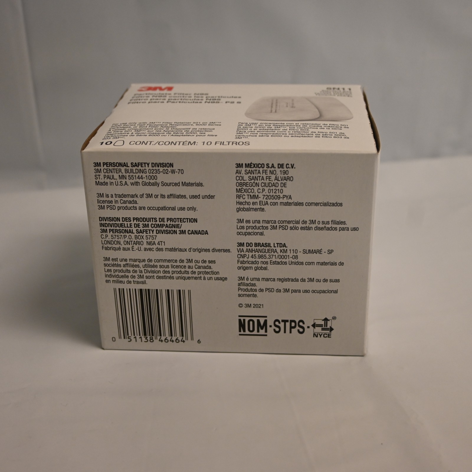 3M N95 Particulate Filter, 5N11 Standard Size – 10 Filters