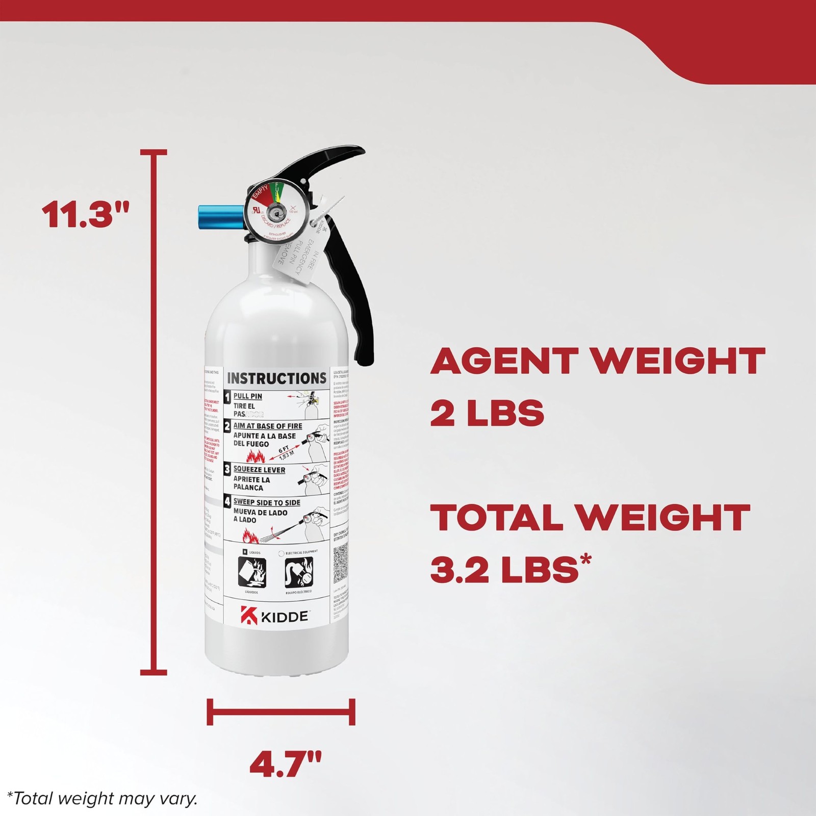 Vehicle Fire Extinguisher Single Use 5BC 3.2 LB for Cars Trucks NEW