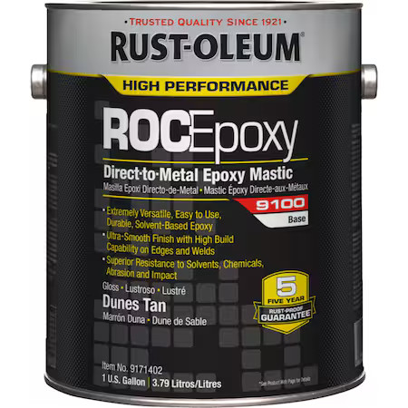 Rust-Oleum 9171402 Epoxy Mastic Coating Base, Dunes Tan, Semi-Gloss, 1 Gal, 125