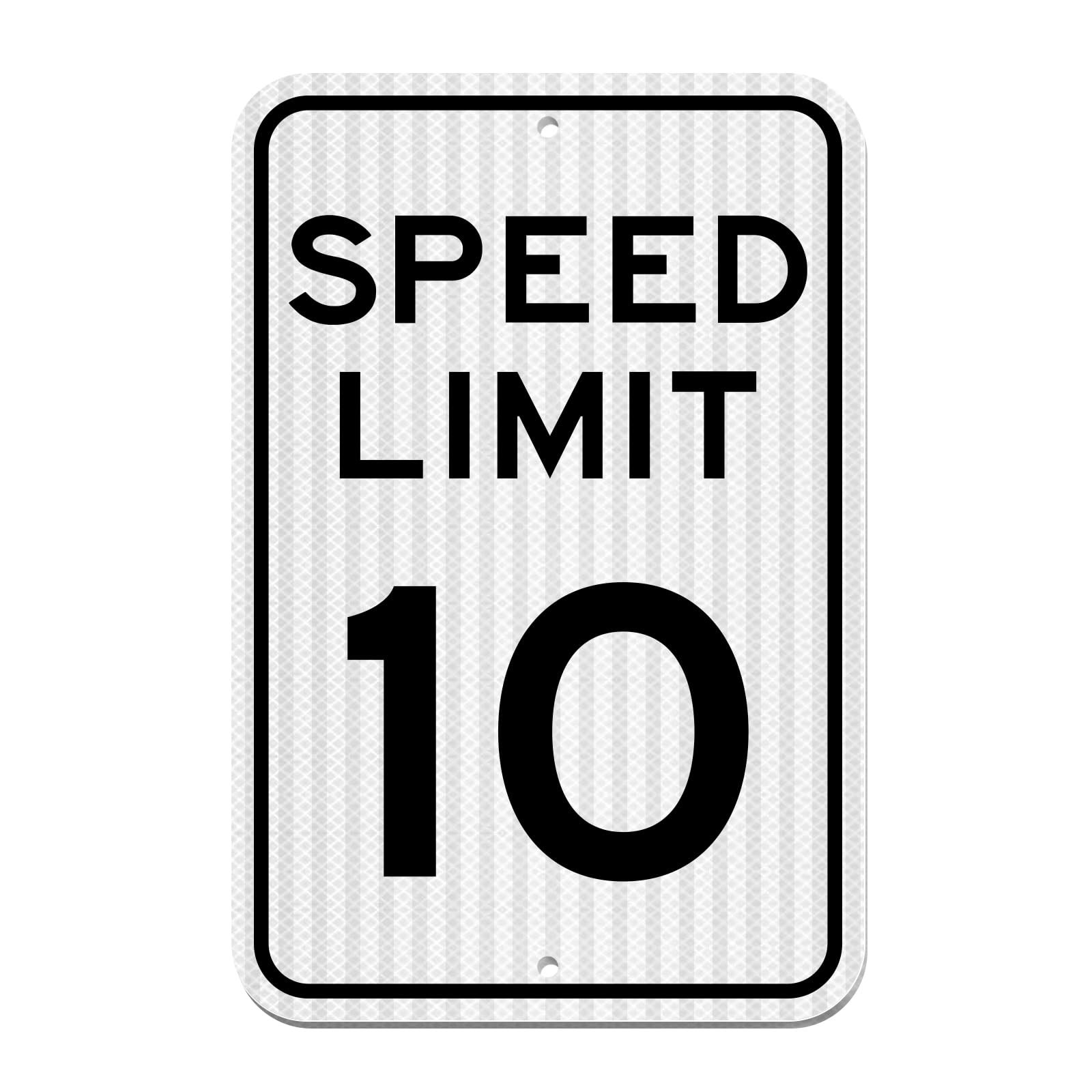 Speed ​​Limit Sign 10 MPH, Slow Down Traffic Sign, 12″ x 18″, Reflective 40Mi…
