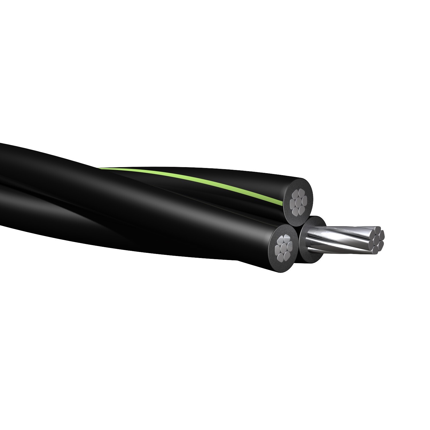 100′ Erskine 6-6-6 Triplex Aluminum URD Direct Burial Cable (70 Amp) 600V