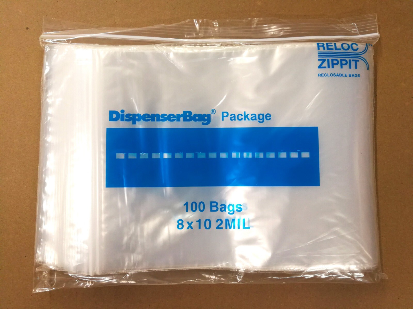 Reloc Zippit 8 x 10″ Clear Reclosable Bags Top Seal Lock Poly Plastic 2Mil 100pc
