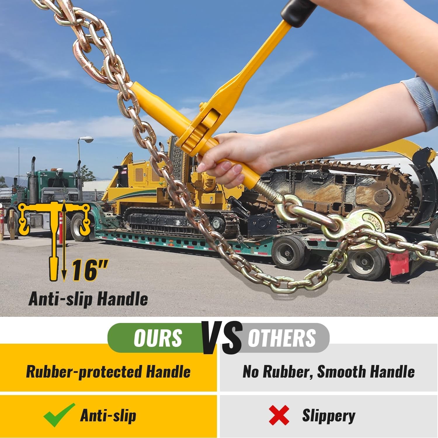Chain and Binder Kit 3/8″-1/2″ / 5/16”-3/8”Ratchet Load Binder 10′ / 20″ Chain