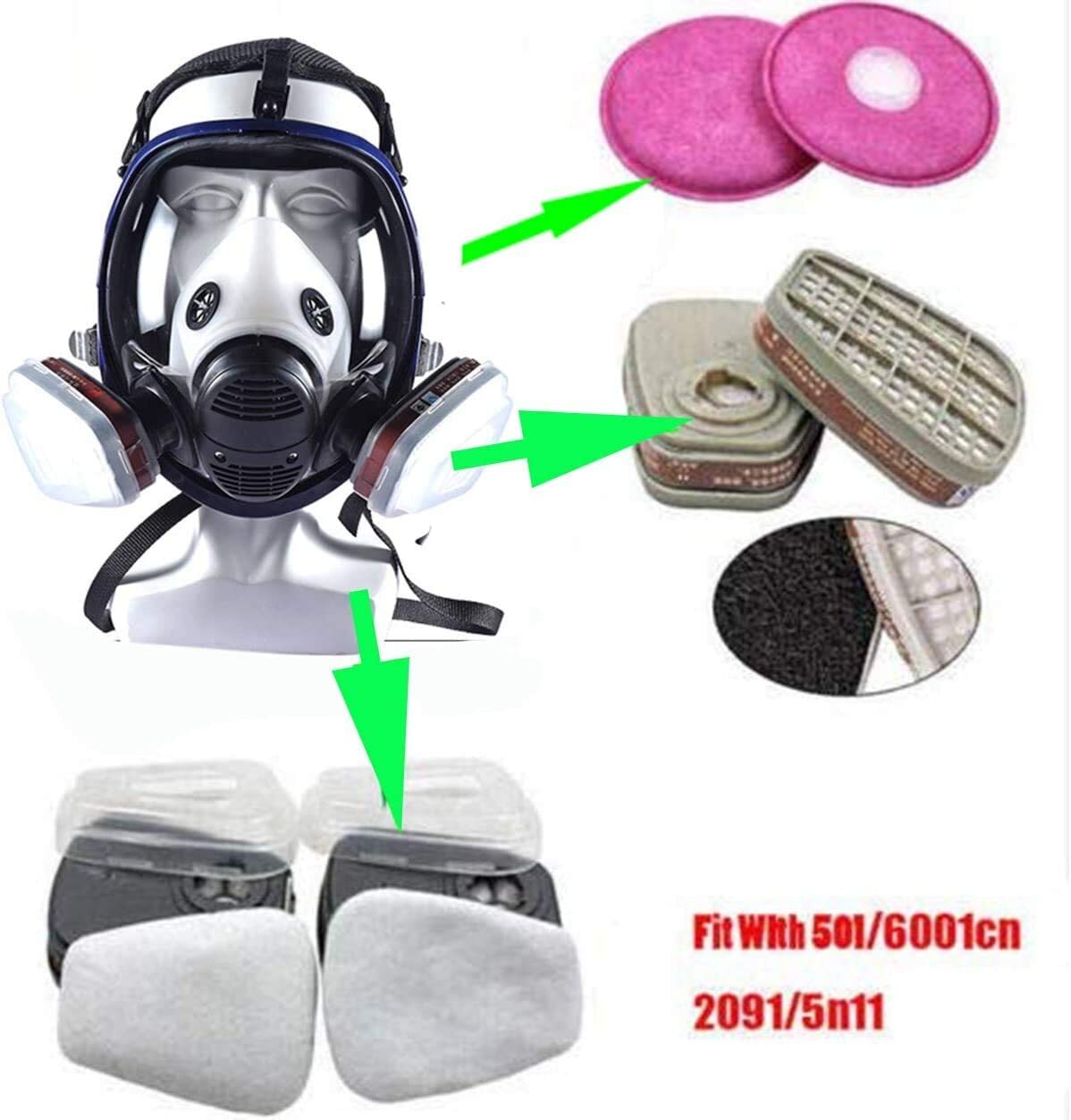 Facepiece Reusable Respirator Full Face Gas Mask For Painting Spraying 6800 6000