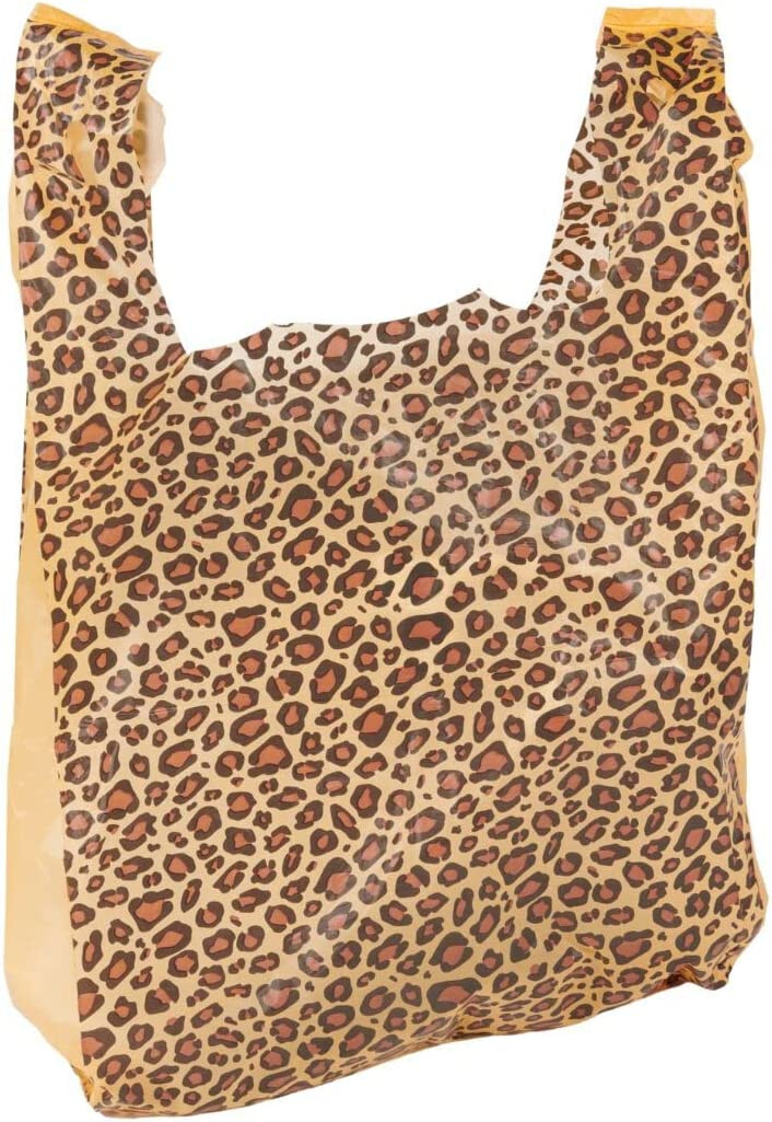 Plastic Bags Shopping 500 Leopard Cheetah Grocery T-Shirt Retail 11 ½” x 6 x 21”
