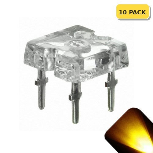 10 x Flat Piranha Yellow Gold LED Light Super Bright LEDs Ultra 3mm 5mm Tail RC