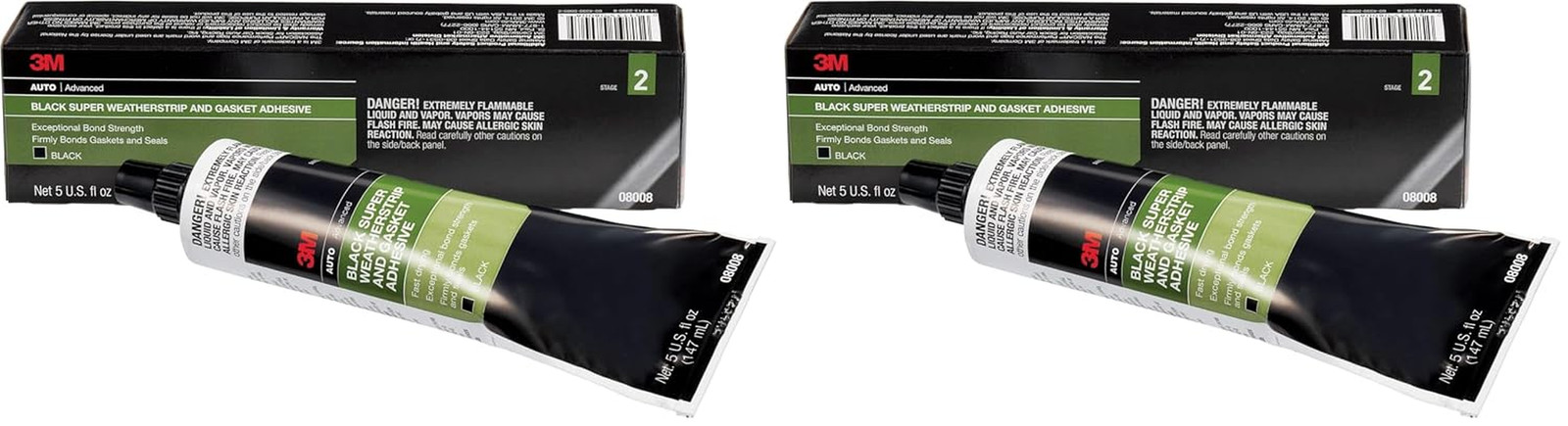 3M Black Super Weatherstrip and Gasket Adhesive, 08008, 5 Fl Oz, 1 per Pack (Pac