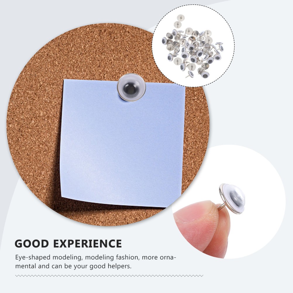 50Pcs Multi Function Decorative Eye Push Pins Plastic Metal Thumb Tacks for Home