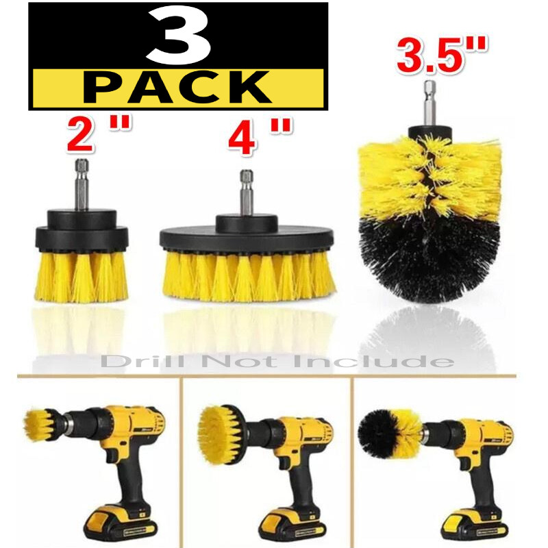 3PCS Drill Brush Power Scrubber Drill Attachments For Carpet Tile Grout Cleaning
