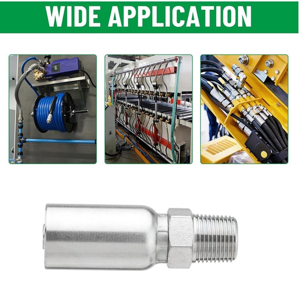 3/8″ I.D. Hose x 3/8″ NPTF Male W/ Cover Hydraulic Hose End Crimp Fittings 12 x