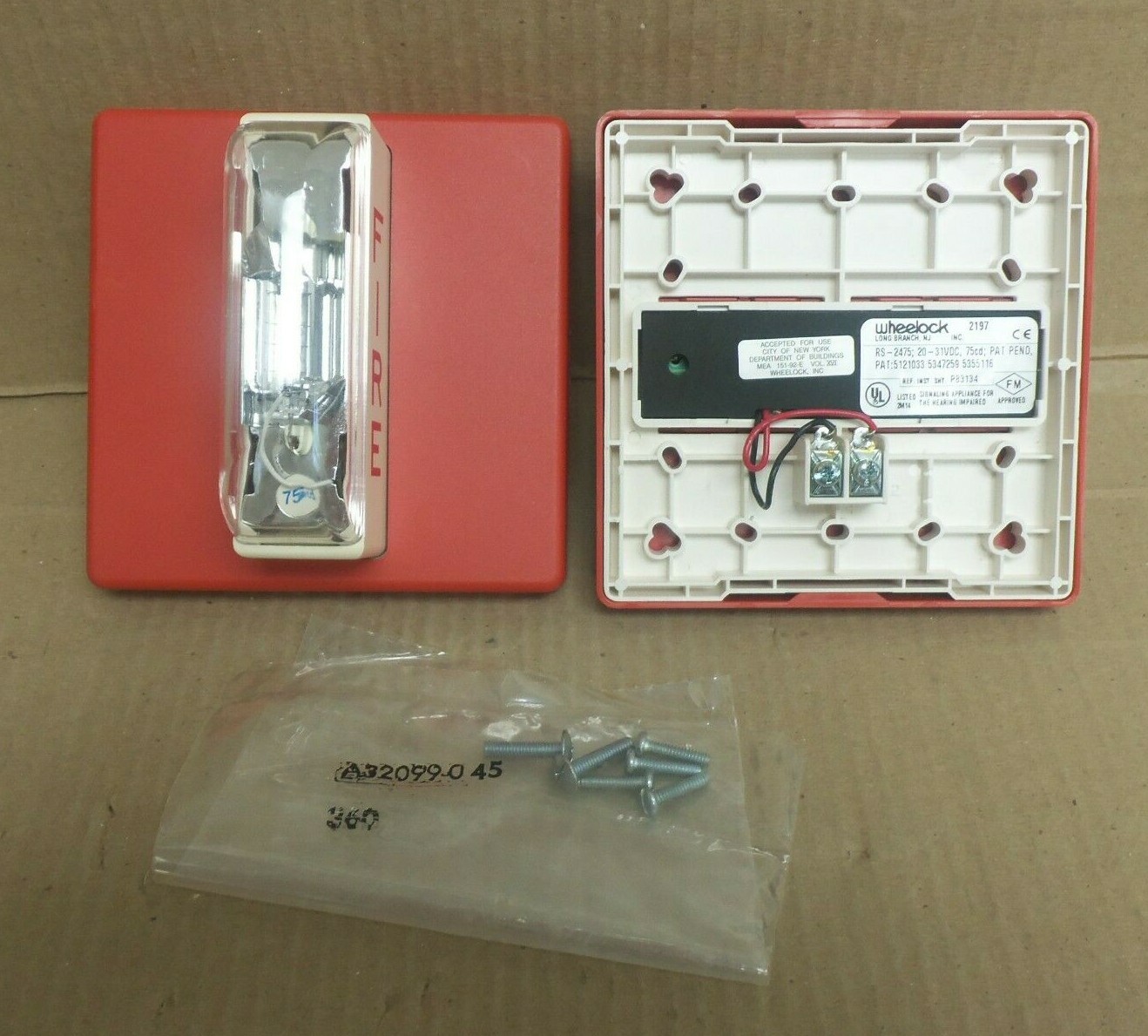 NEW WHEELOCK RS-2475 SYNC STROBE RED 75 CD FIRE ALARM SR-2475-VFR