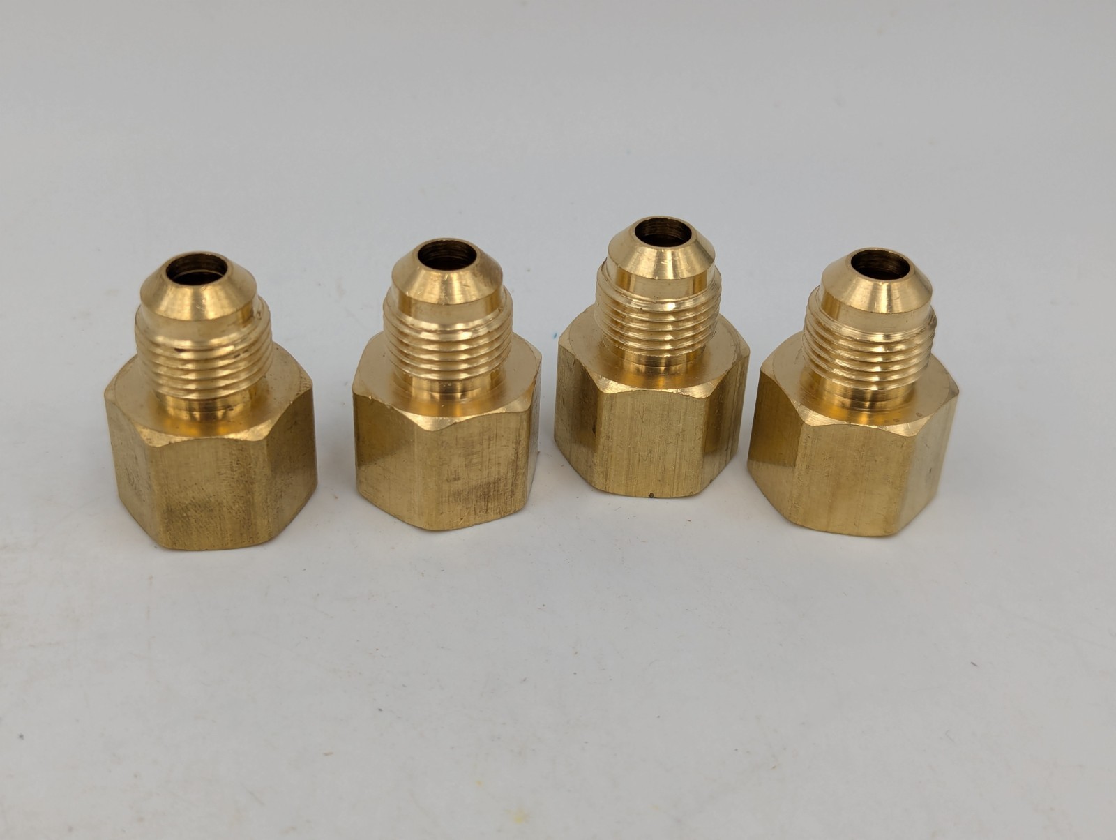 Brass Flare Reducer Adapter Female 1/2″ to Male 3/8″ Flare 1/2″ to 3/8″ Lot of 4