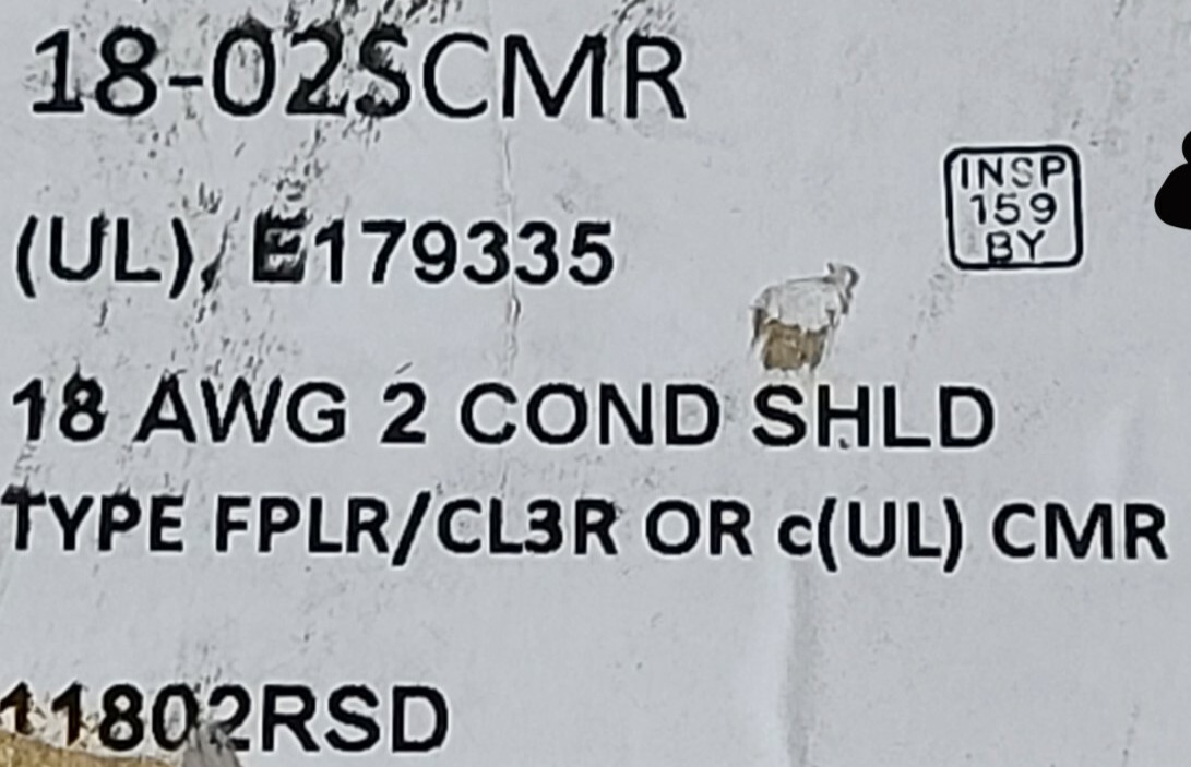 Advanced Digital 11802RSD 18/2C Shielded Riser Security/Alarm Cable Gray /100ft