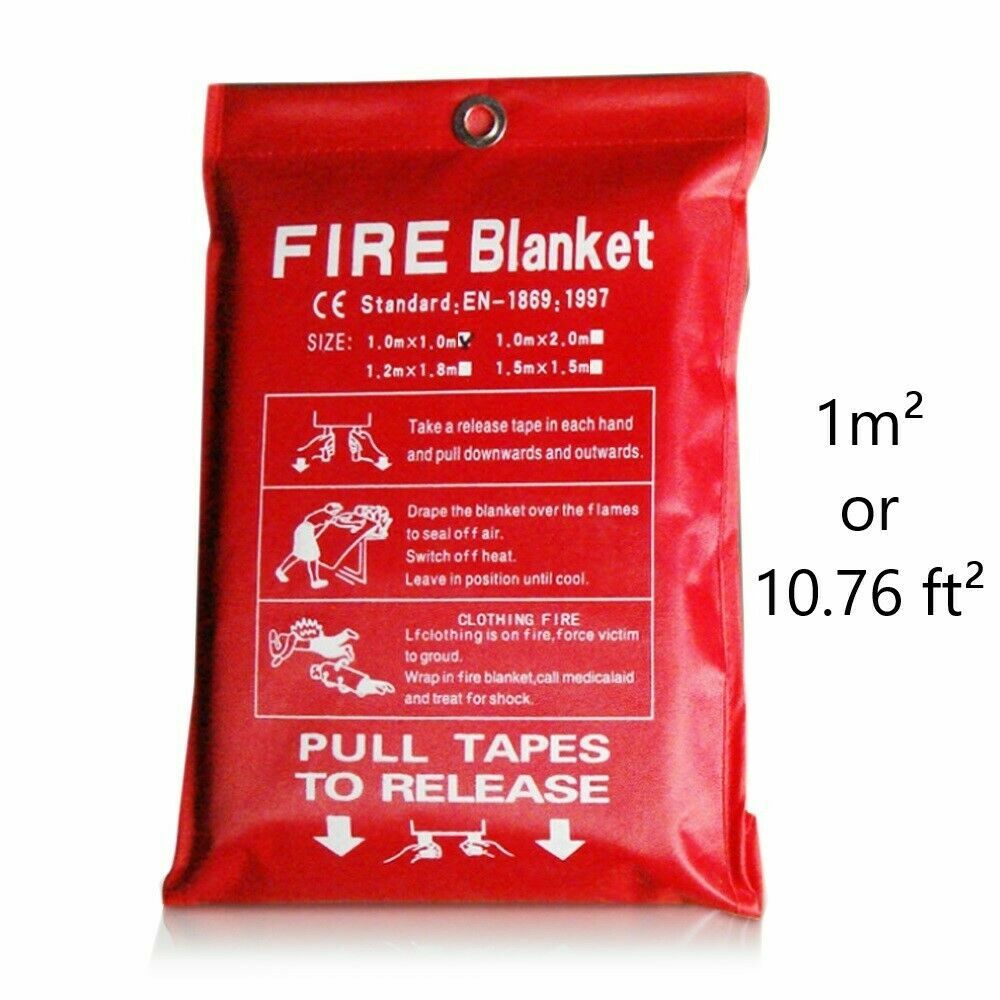 Emergency Fire Blanket Quick Release In Case For Home Office Car 1mx1mx0.3mm