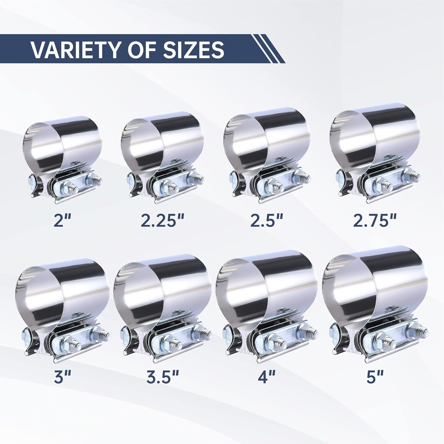 3” In Butt Joint Exhaust Seal Band Clamp,Exhaust Band Clamp 304 Stainless Steel