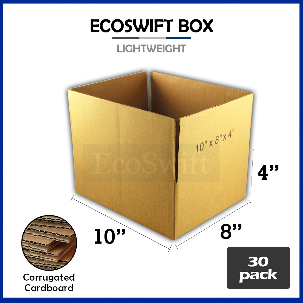 30 10x8x4 EcoSwift Cardboard Packing Moving Shipping Boxes Corrugated Box Carton