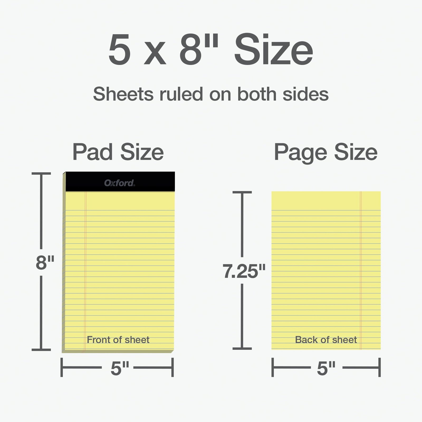 Oxford 5 x 8 Legal Pads, 12 Pack, Narrow Ruled, Perforated Canary Yellow Line…