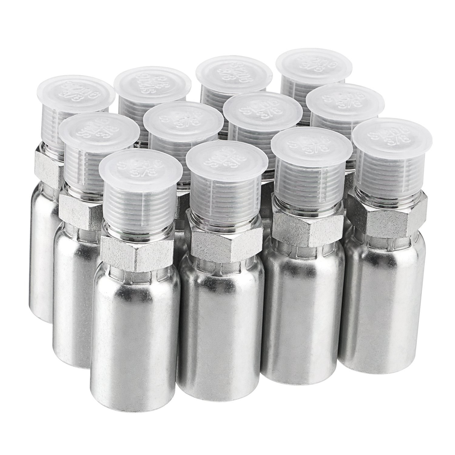 Racewill 12 Pack 3/8″ Hydraulic Hose Fittings, 3/8″ I.D. Hose x 3/8″ NPTF Male