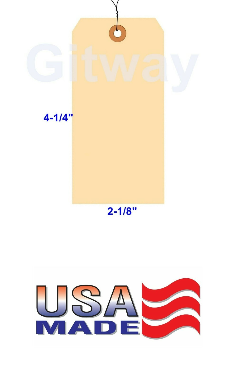 100 Pack 4 1/4″ x 2 1/8″ Size 4 Manila Inventory Pre Wired Hang Tags with Wire