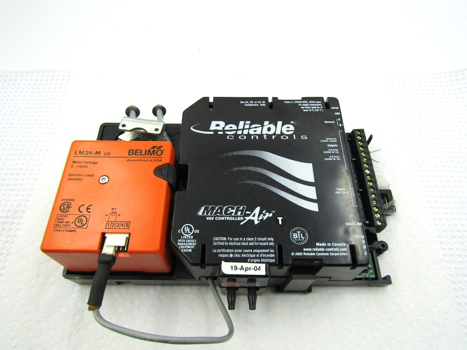 Reliable Controls Mach Air VAV Controller Belimo Actuator