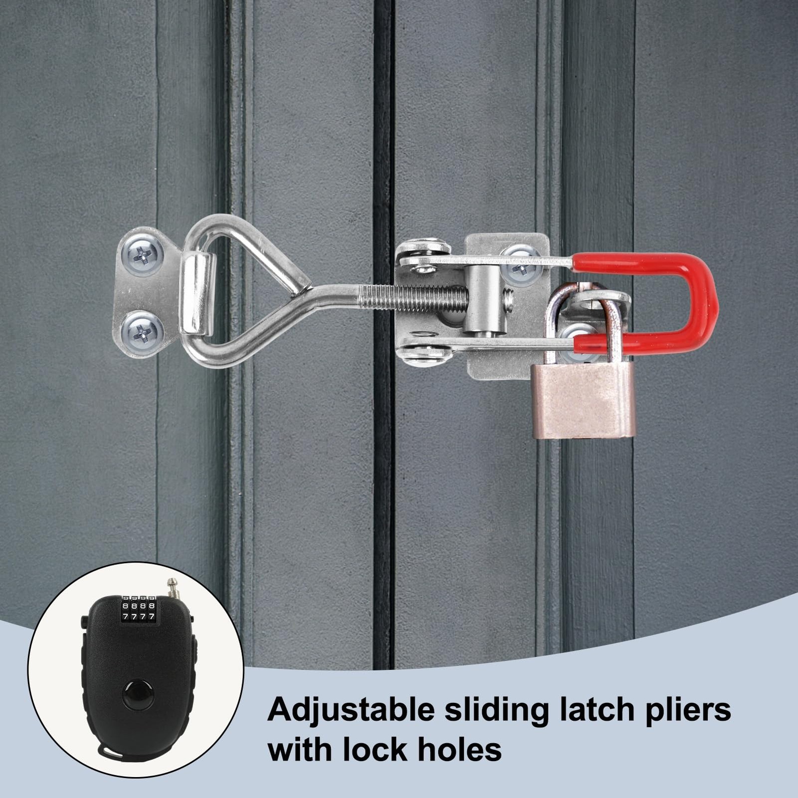 4 PCS 4001 Toggle Latch Clamp with Lock Hole, 304 Stainless Steel Draw Latche…