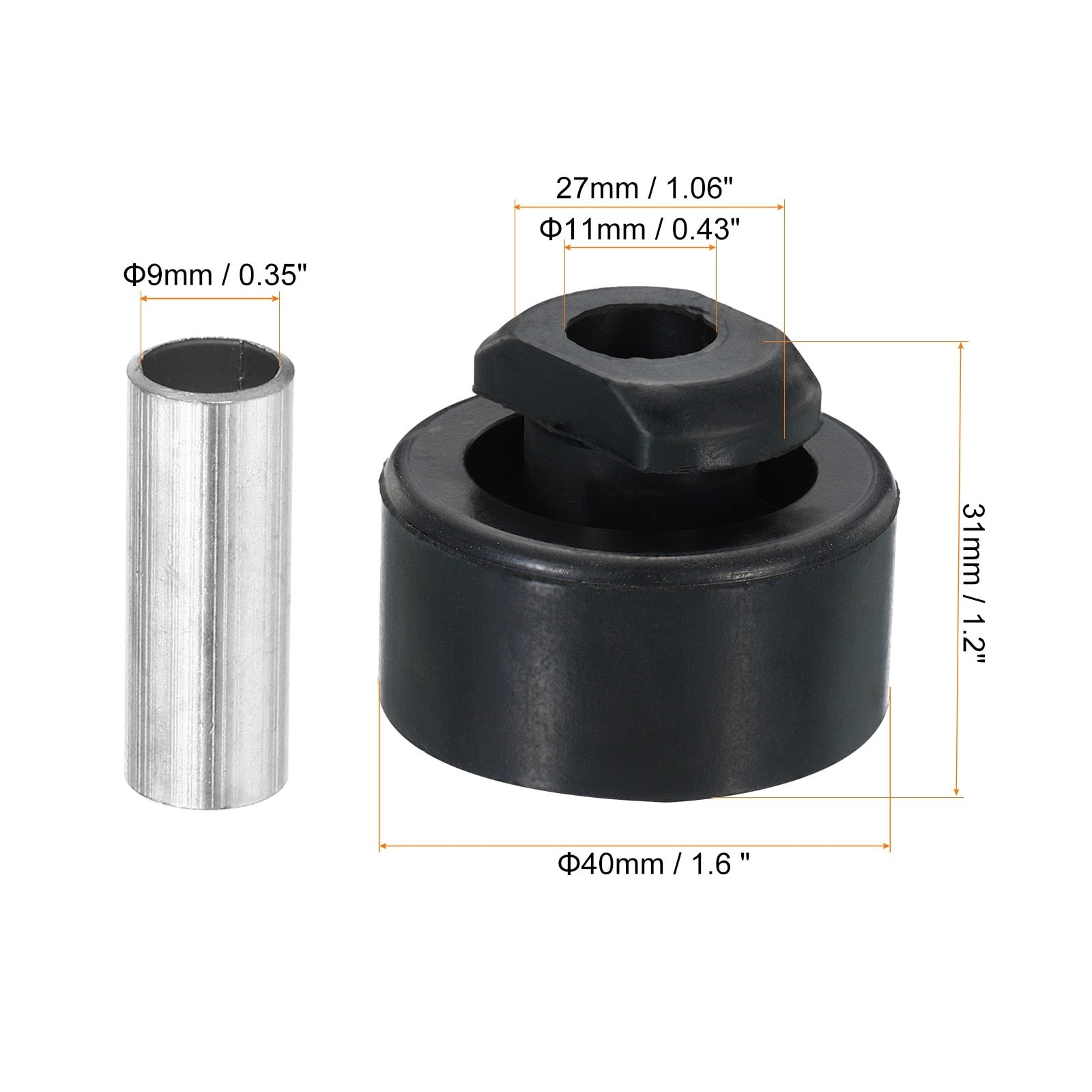 Compressor Rubber Feet, Foot Mount Anti Vibration Pad Replacement with Iron Tube