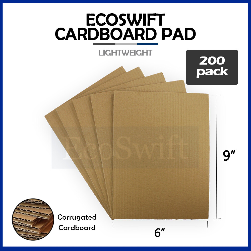 200 6×9 EcoSwift Corrugated Cardboard Pads Filler Inserts Sheet 1/8″ Thick 6 x 9
