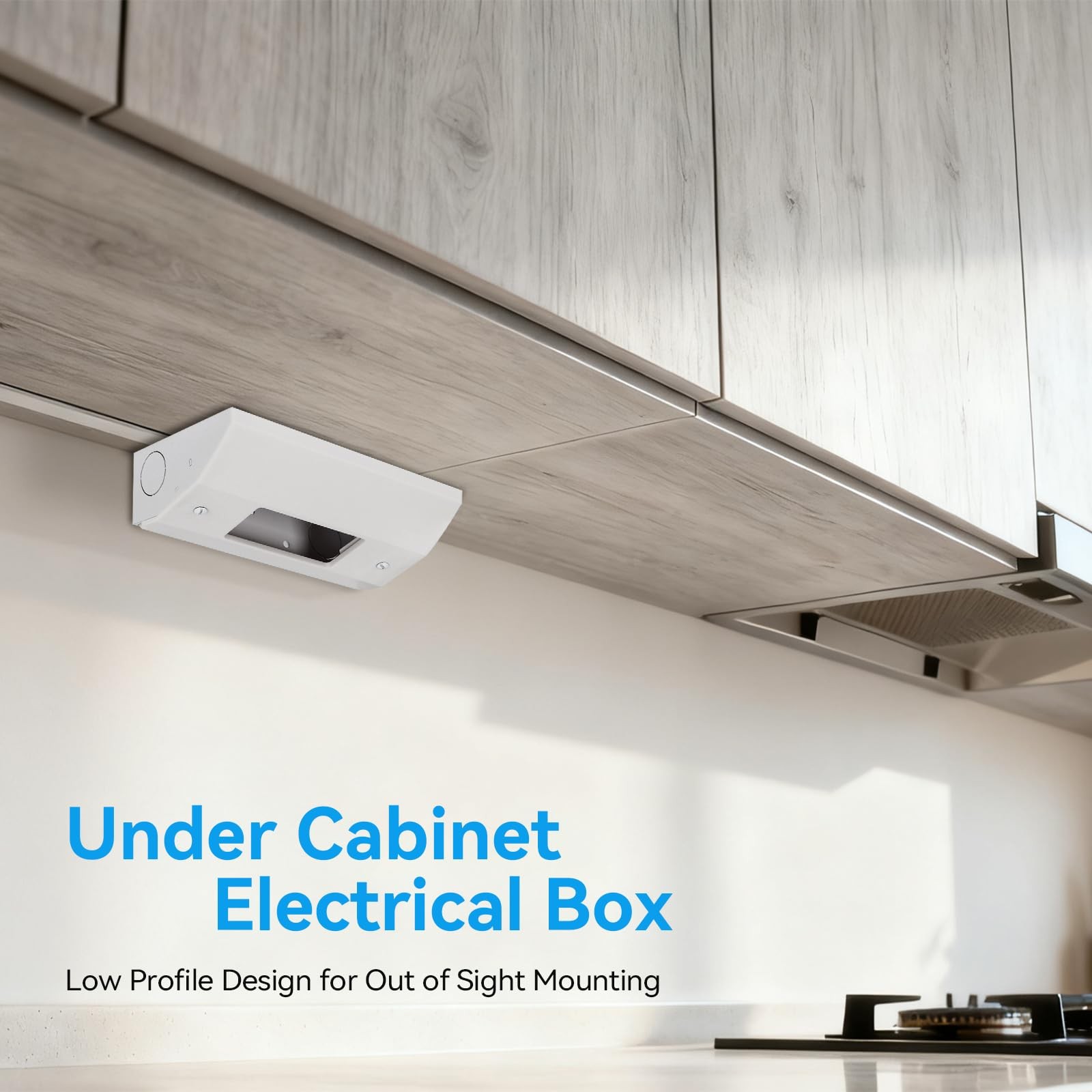 Under Cabinet Outlet Box, Easy to Install, Reserved Knock-Out Holes, Solid Ma…