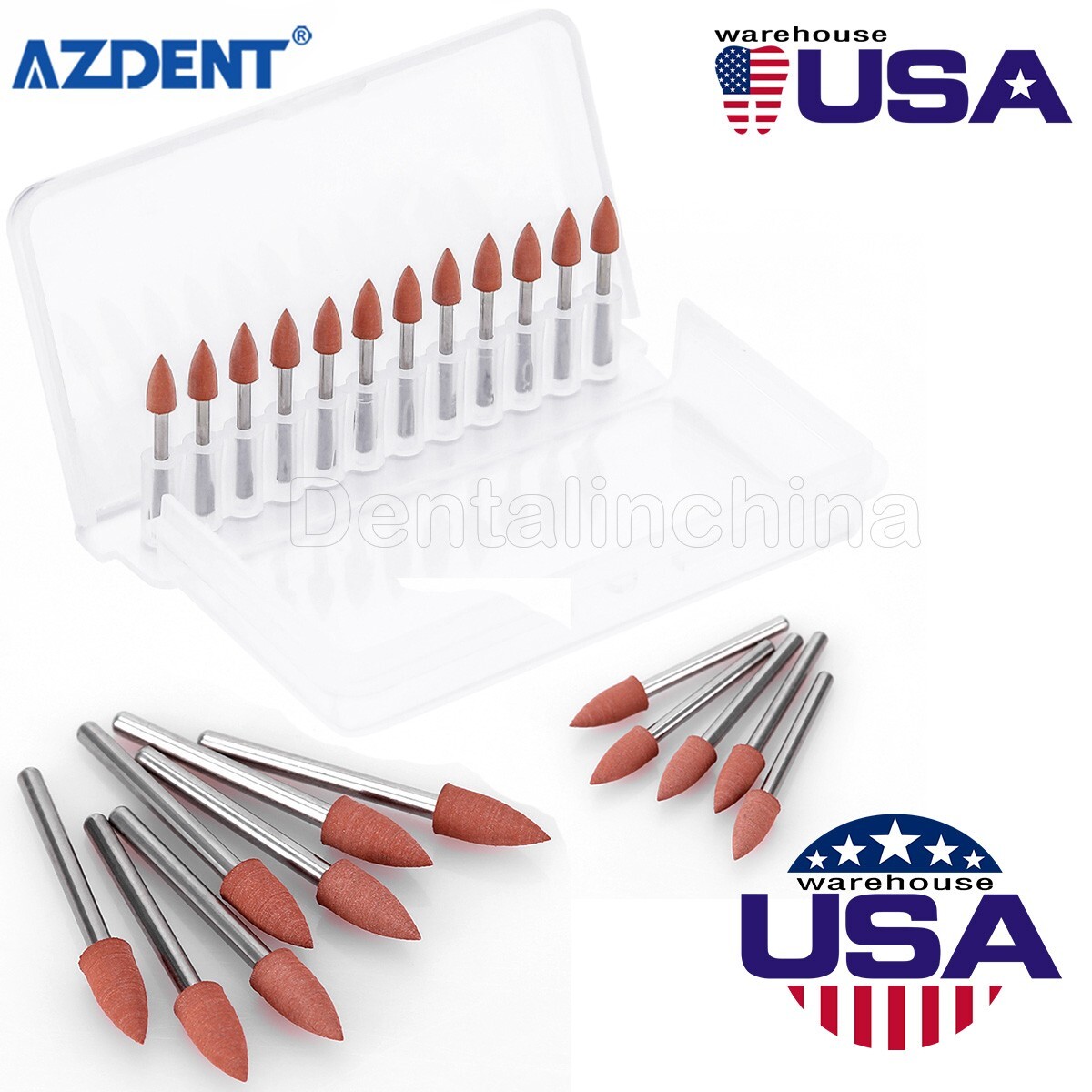 12pcs Dental Polishing Polishers Bur FG 1.6mm Mini Points Brownie Friction Grip