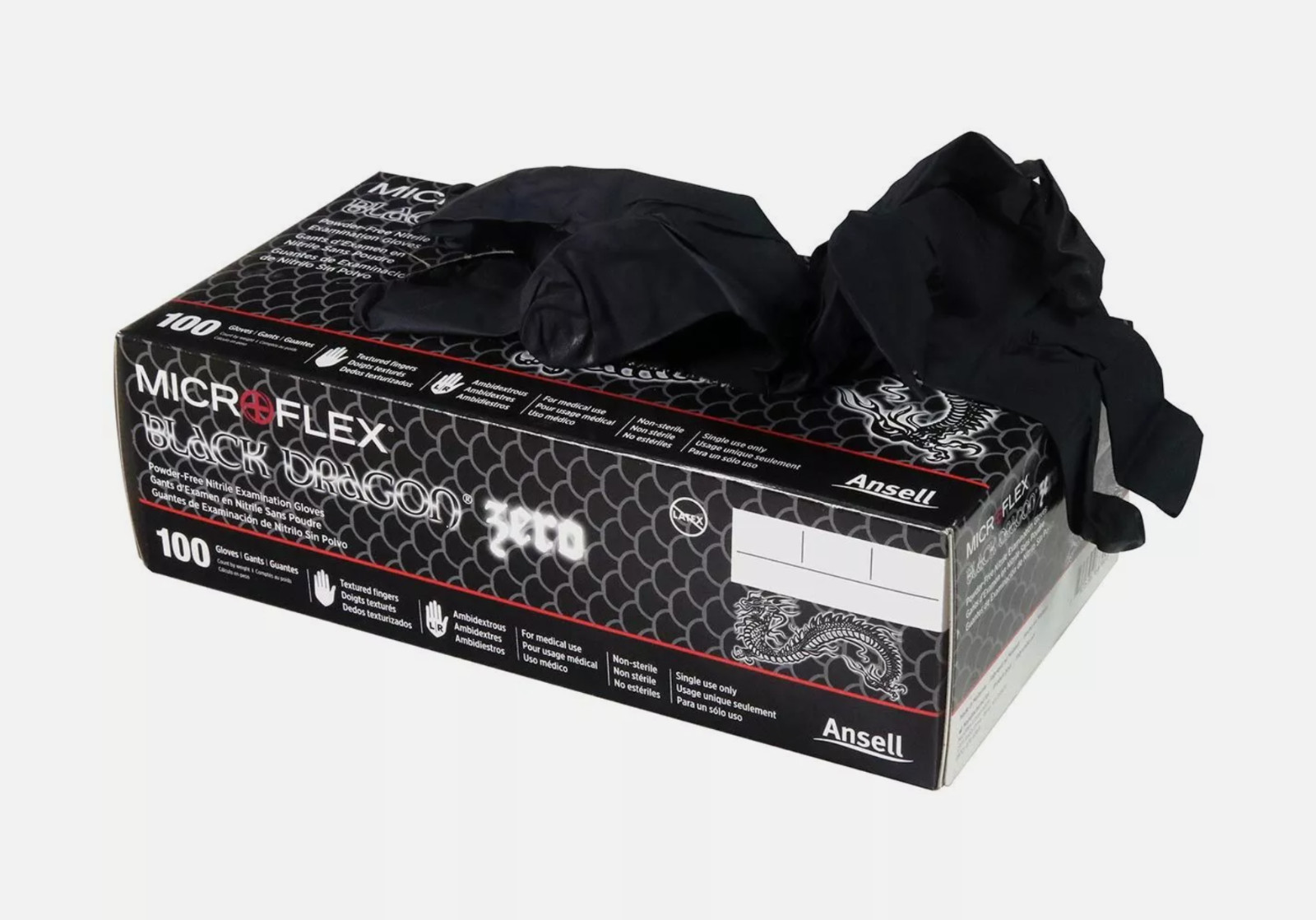 Microflex Black Dragon Powder Free Nitrile Exam Gloves – XL – Box of 100 Gloves