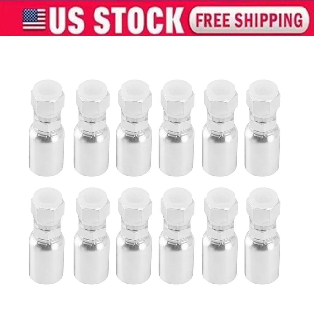 12-Pack 1/2″ Hydraulic Hose End Fittings: 1/2″ I.D. Hose x 1/2″ JIC 37 ° Female