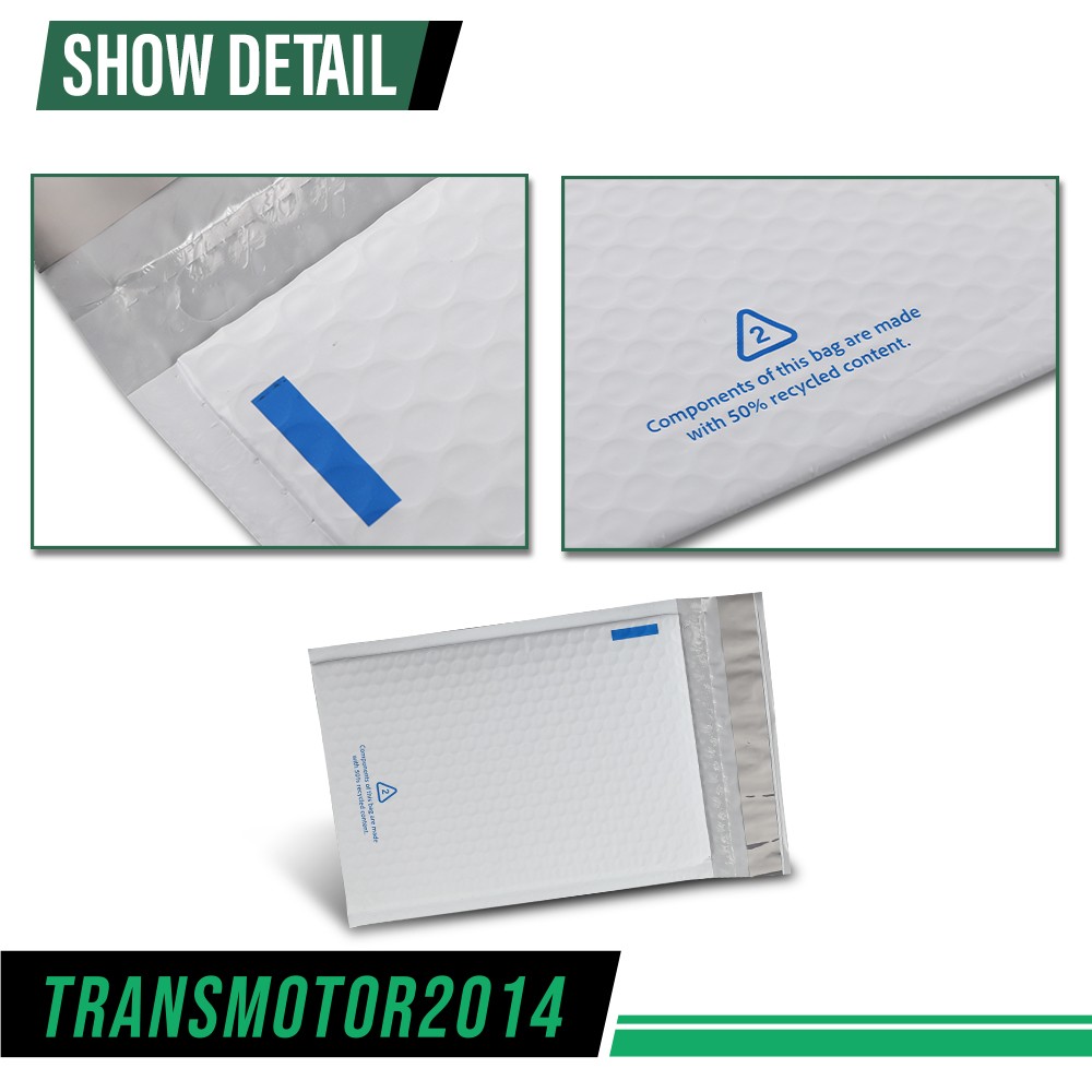 100 Pieces Padded Bubble Mailer Envelope White With Color Logo