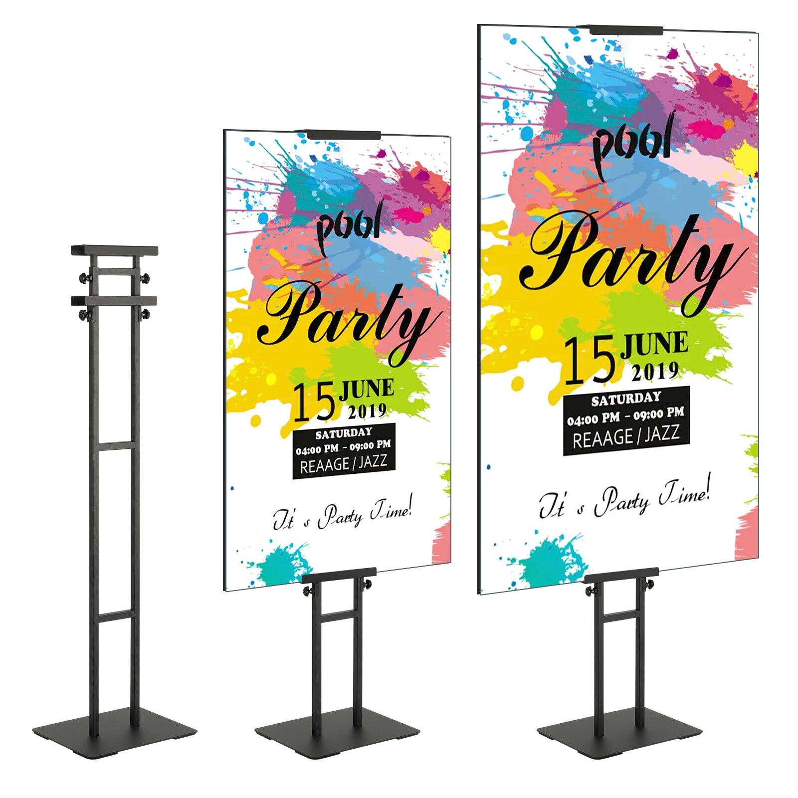VEVOR Poster Stand Floor Standing Sign Holder 75″ Adjustable Height Double-Sided
