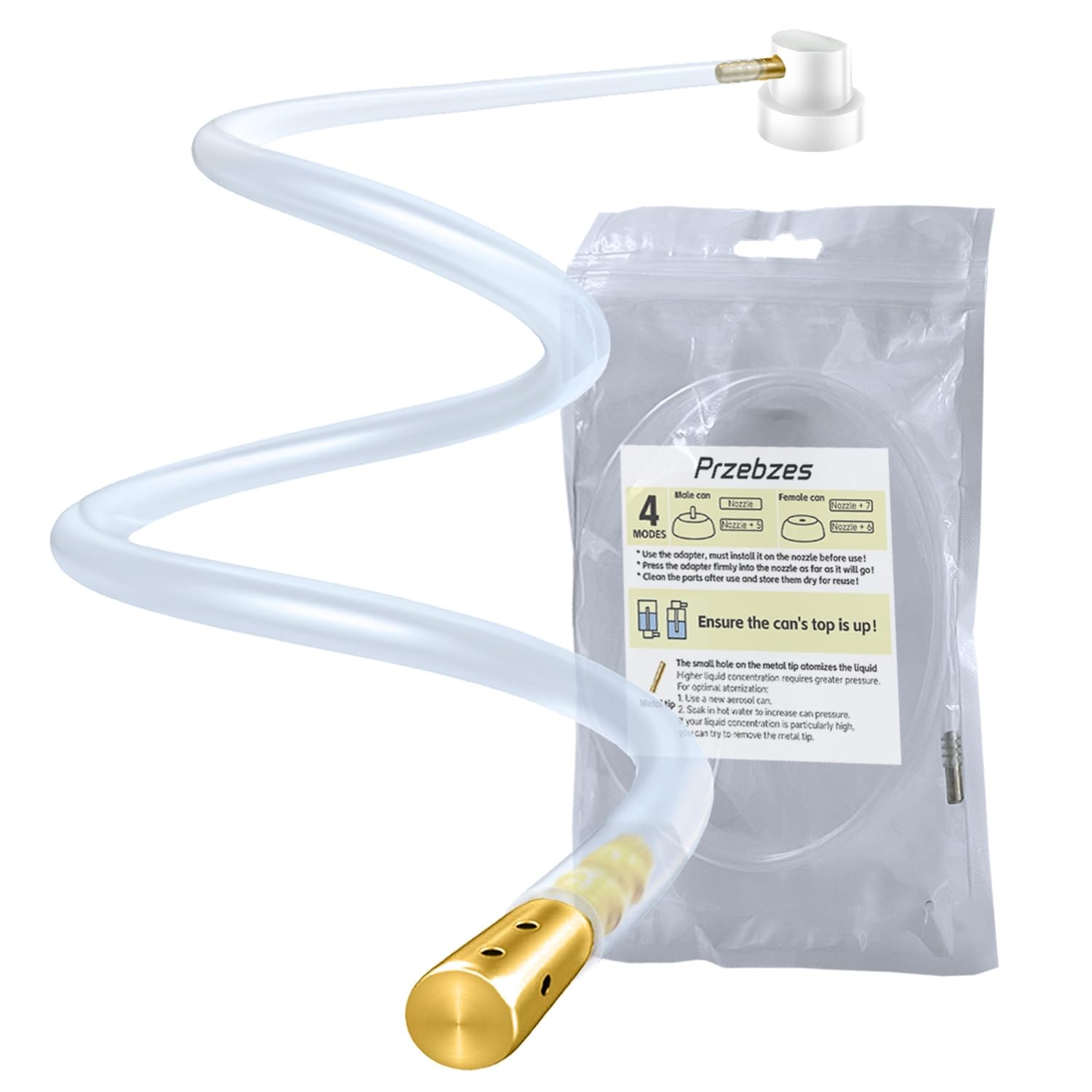 Aerosol Can Extension 360 Side Spray Nozzle Set, 23 Inches Hose, Adapter, Wor…
