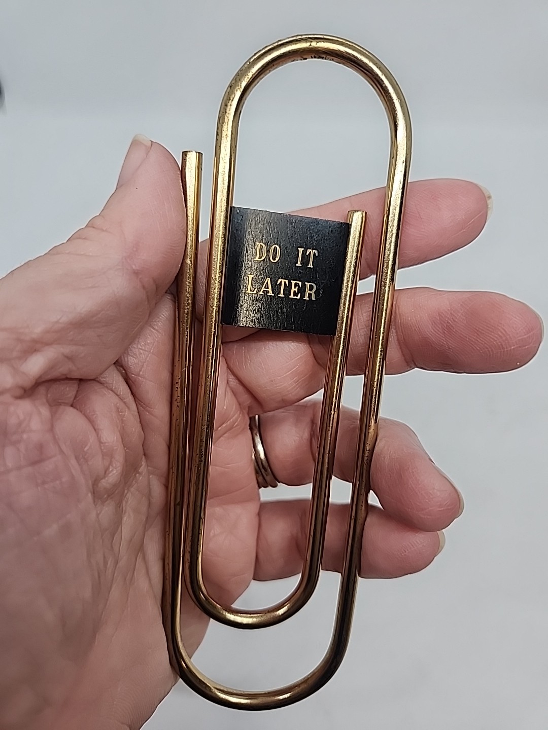 Paperclips 5.75″ Extra Large Paper Clips Sturdy Gold Tone Do It Now Do It Later