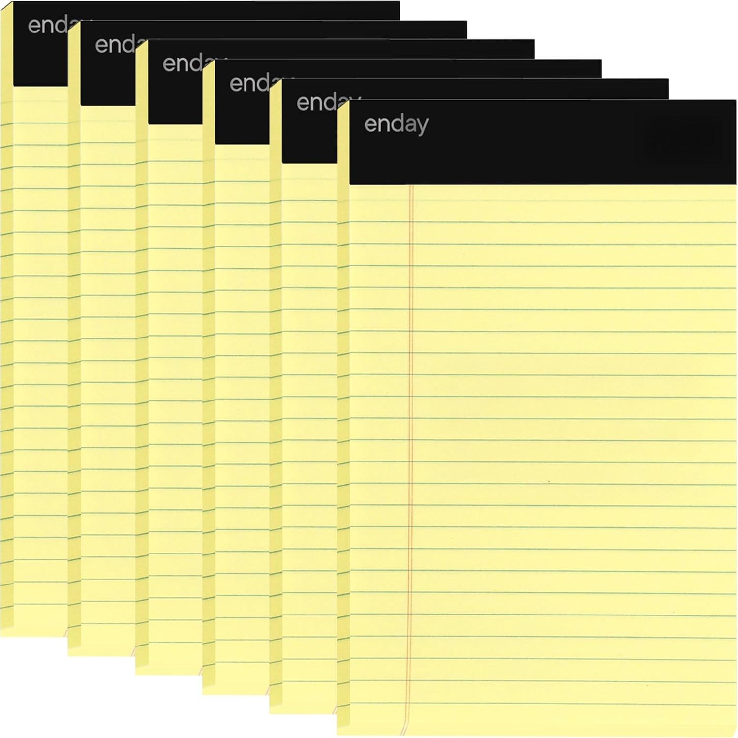 Pack of 6 Canary Yellow Legal Ruled Notepads 5×8 – Perforated for Easy Notes