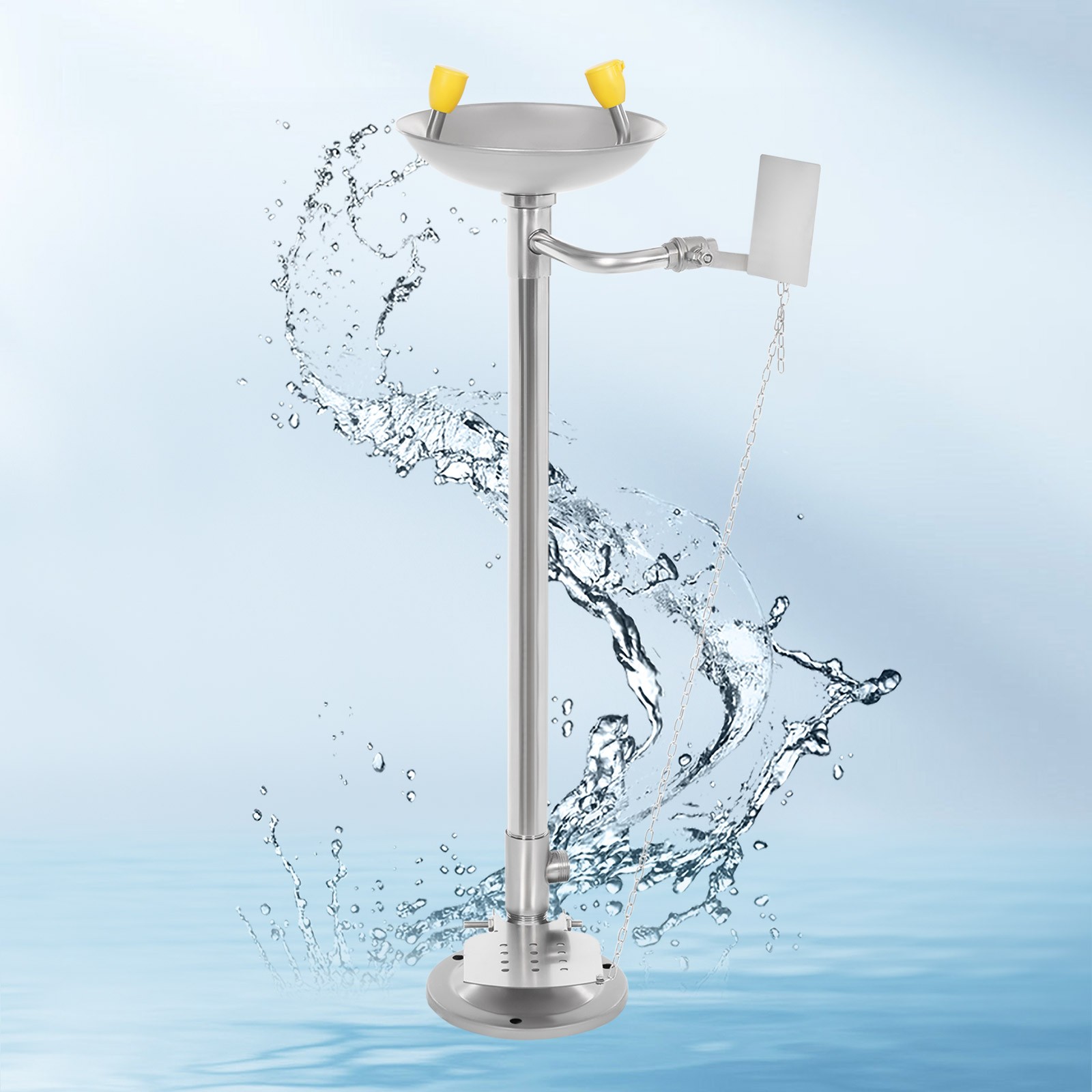 Eye Wash Station 304 Stainless Steel Emergency Eyewash Station Floor Standing