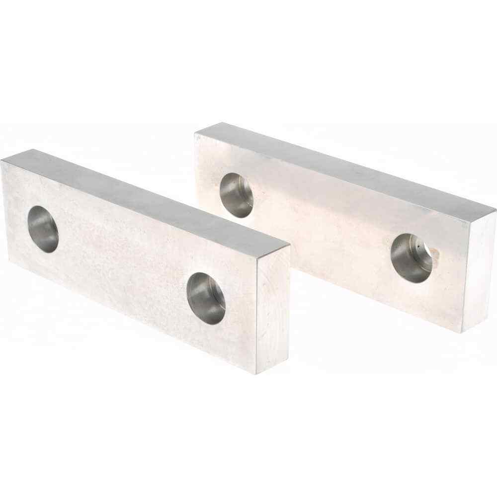 1 Pair Gibraltar Soft Aluminum Vise Jaws, Flat/No Step, for 6″ Vises