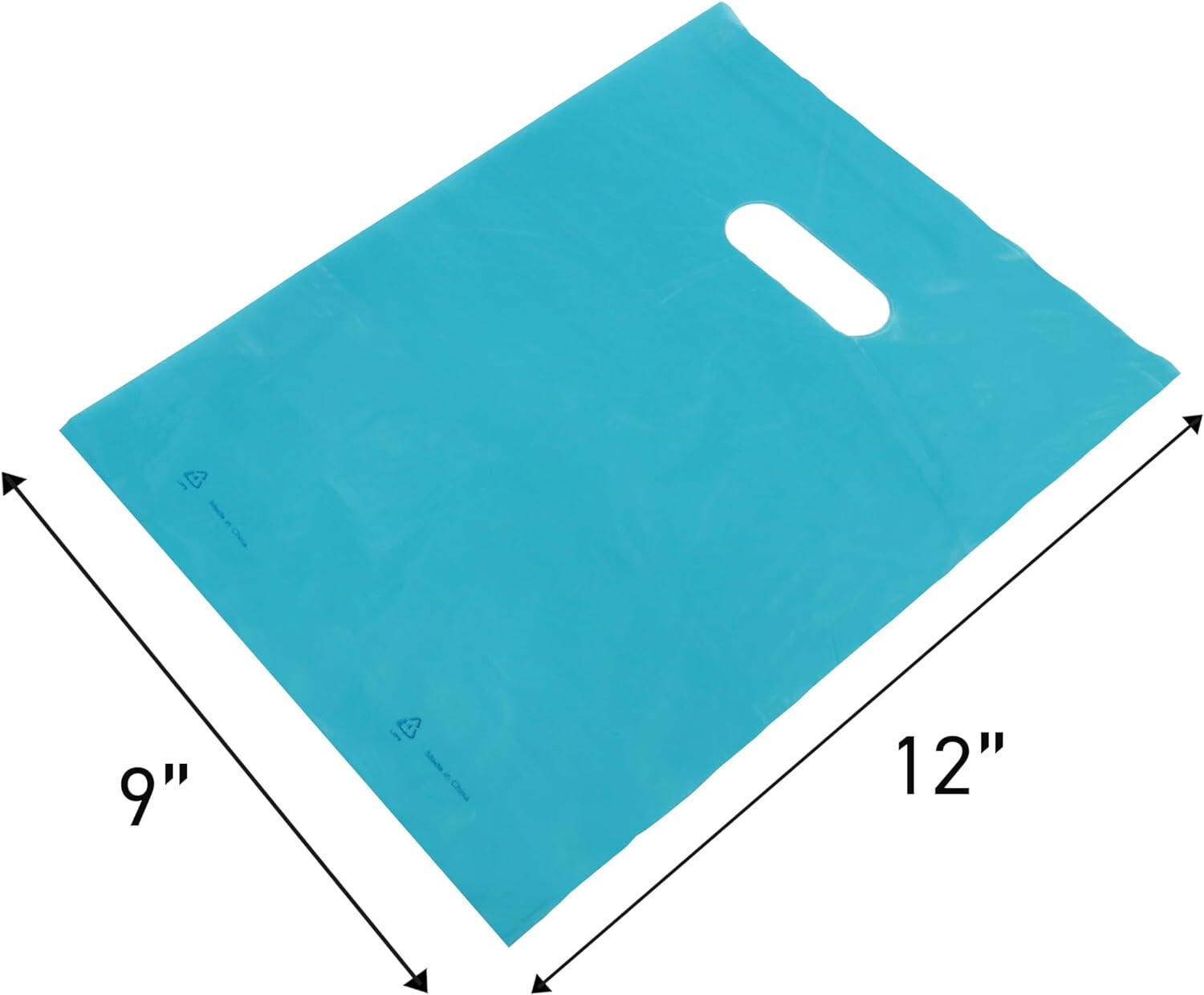Plastic Bags 1000 Blue Shopping Merchandise Die Cut Handles 9 x 12″ Diecut